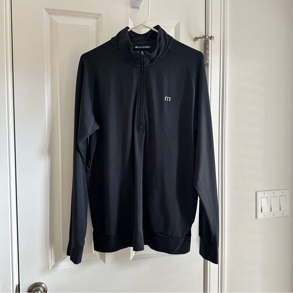 TravisMathew Black 1/2 Zip Performance Pullover Men’s Golf Athletic